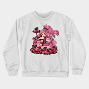 Strawberry Queen (design available with background and quote too) Crewneck Sweatshirt